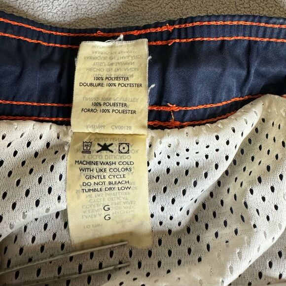 Men's VTG Nike Y2K Lined Swim Trunks Size XL/XXL Orange Blue Spellout Swoosh - Picture 6 of 16